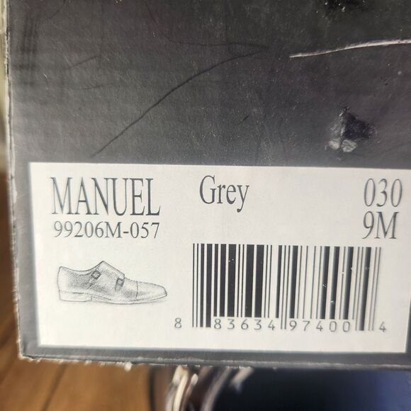 Jump New York Manuel Double Monk Strap Dress Shoes Mens 9 M Grey Leather Preppy - Picture 11 of 11